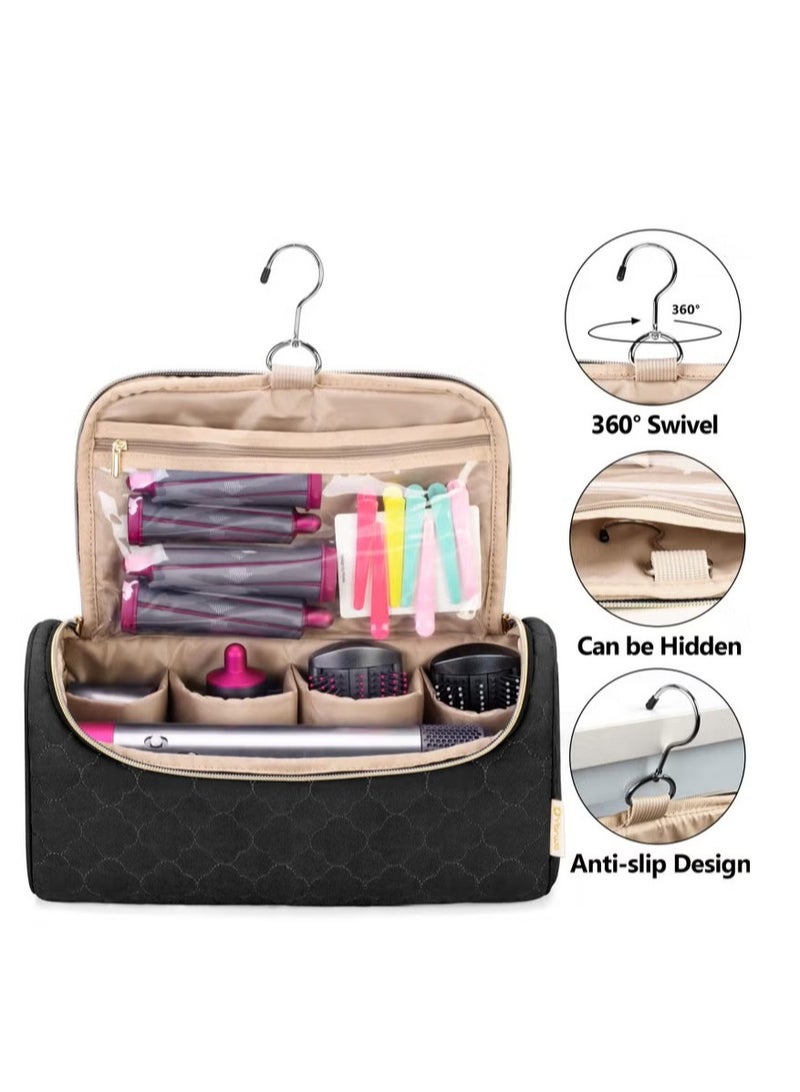 Travel Organizer for Dyson Aiwrap Curling Iron Styler Compatible Portable Hair Dryer and Accessories (Black) - Image 2