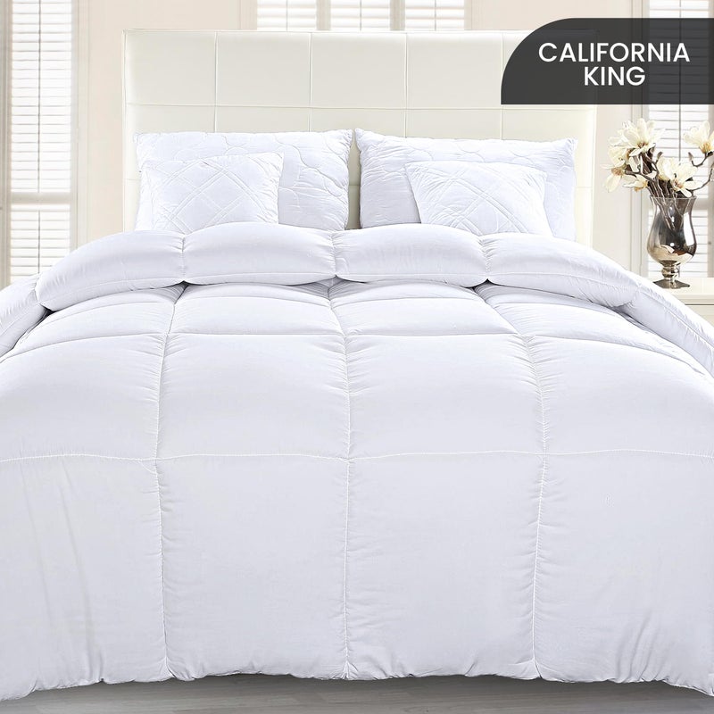 Utopia Bedding Comforter Duvet Insert, Quilted Comforter with Corner Tabs, Box Stitched Down Alternative Comforters California King Size (White) - Image 2