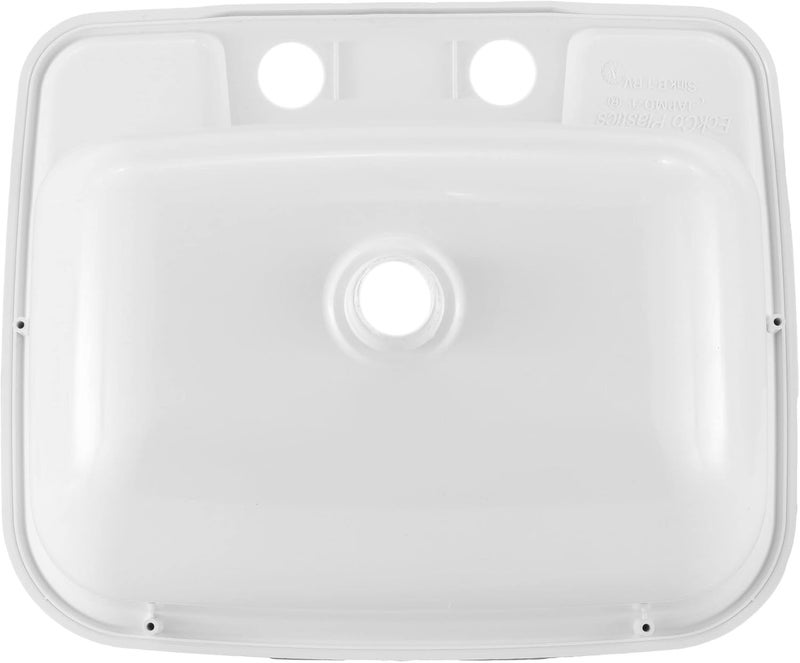 RecPro Rectangle RV Bathroom Sink | Single Bowl Lavatory Sink | Camper Basin | Plastic (White) - Image 1