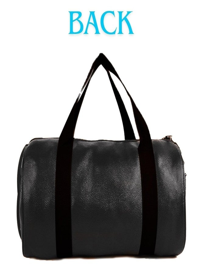 Neprock 20L Leather Trendy & Classic Duffle Gym Bag for Men & Women Leather Gym Bag with Shoulder Strap Sports Bag Yoga & Travel Bag for Boys & Girls Duffle Bag & Travelling Bag Outdoor (Black) - Image 4