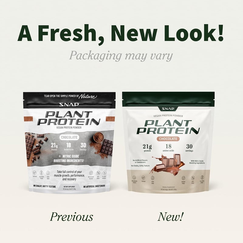 Snap Supplements Organic Plant Based Vegan Protein Powder Nitric Oxide Boosting Protein Powder BCAA Amino Acid for Muscle Growth Performance  Recovery  30 Servings Chocolate - Image 2