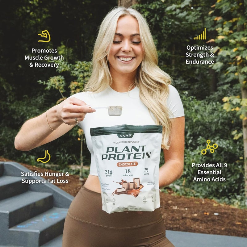 Snap Supplements Organic Plant Based Vegan Protein Powder Nitric Oxide Boosting Protein Powder BCAA Amino Acid for Muscle Growth Performance  Recovery  30 Servings Chocolate - Image 4