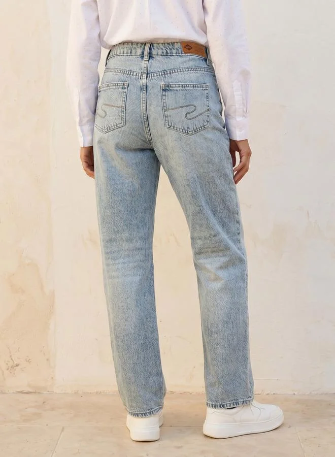Lee Cooper BLUE Lee Cooper Straight Fit Cotton Jeans for Women | Best Price UAE