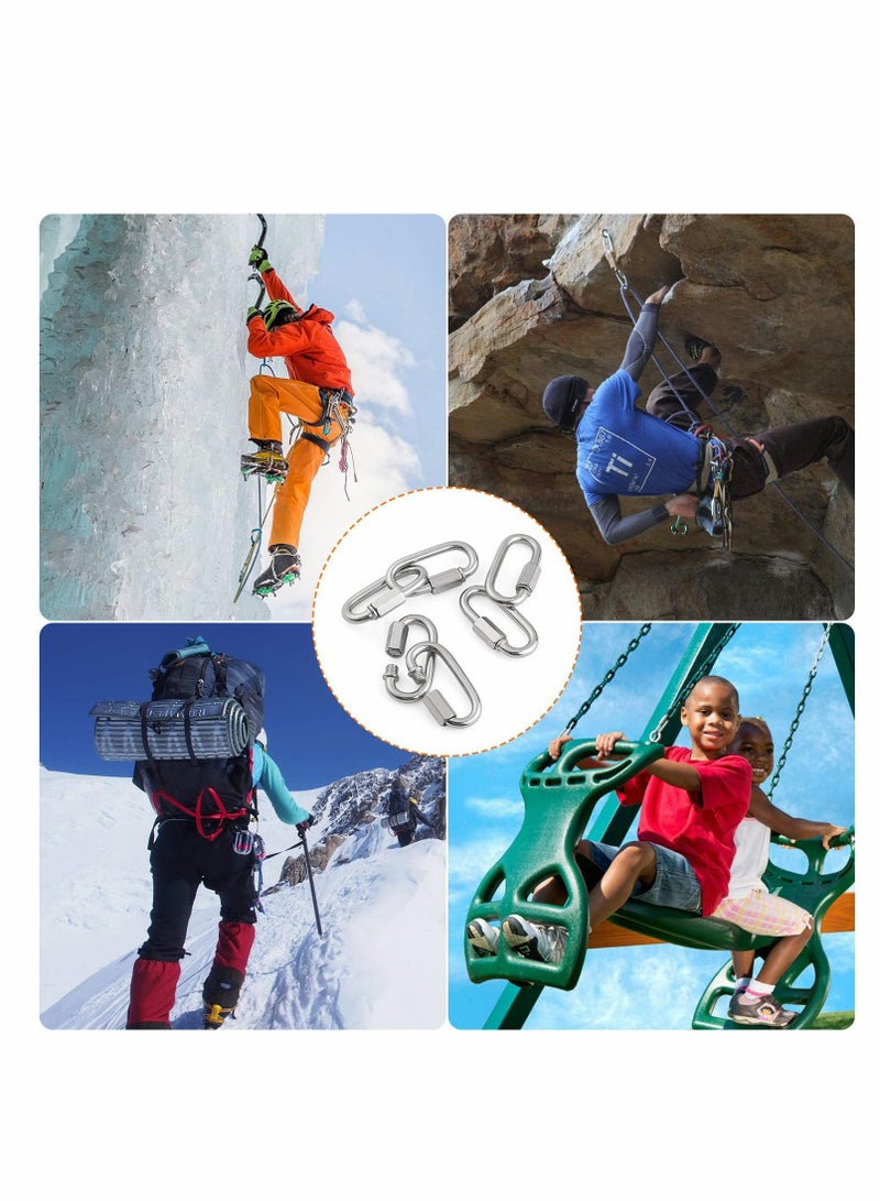 KASTWAVE Quick Connect Ring, Stainless Steel Oval Locking Carabiner Clip, Tow Chain Quick Links, Rope Connector for Trailer, Swing, Hammocks, Cable, Camping 8 Pack - Image 5