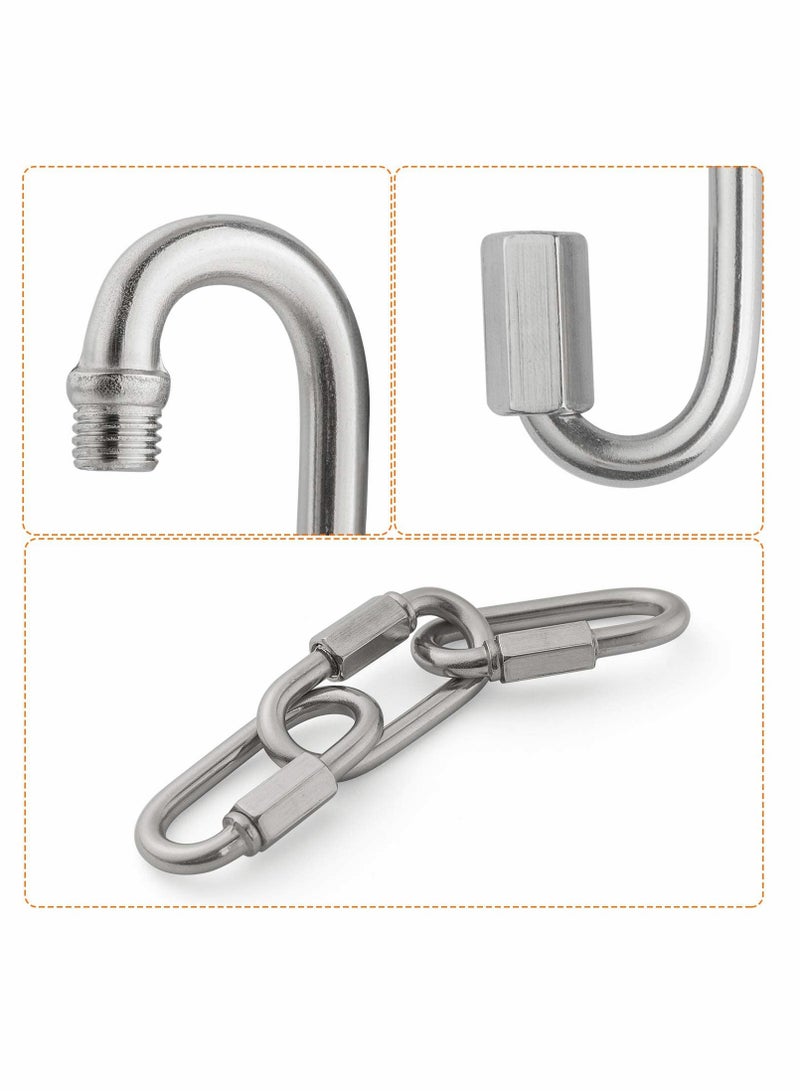 KASTWAVE Quick Connect Ring, Stainless Steel Oval Locking Carabiner Clip, Tow Chain Quick Links, Rope Connector for Trailer, Swing, Hammocks, Cable, Camping 8 Pack - Image 4