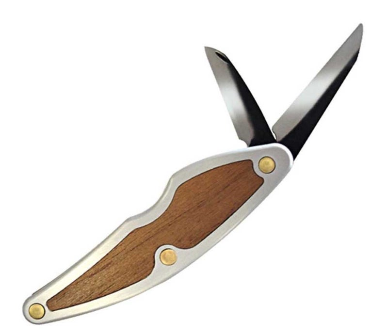 FLEXCUT Whittlin' Jack (JKN88) 2-Blade Pocket Carving Knife, High-Carbon Steel (1.5â€³ Detail + 2â€³ Roughing), Aluminum & Wood Handle, 3 oz, 4.25â€³ Closed, Made in USA - Image 1