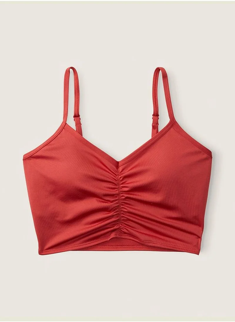 PINK Ultimate Ruched-Front Lightly Lined Sports Bra