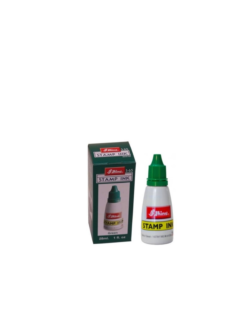 Shiny 28ml Stamp Ink Bottle Green Ink - Image 1