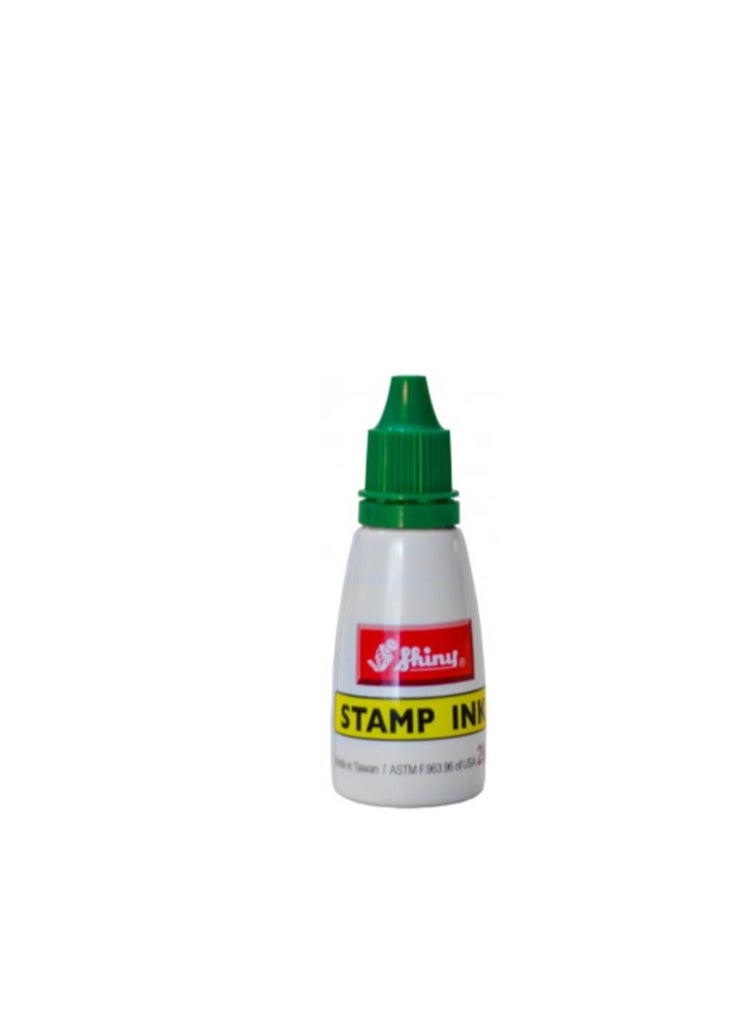 Shiny 28ml Stamp Ink Bottle Green Ink - Image 2