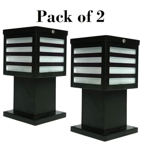 BrightLyt Waterproof Decorative Outdoor Lamp, Gate Light for Home Gate Entrance, Pillar Lamp, Garden Light Metal Black (Pack of 2) - Image 5