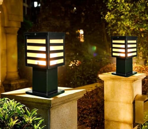 BrightLyt Waterproof Decorative Outdoor Lamp, Gate Light for Home Gate Entrance, Pillar Lamp, Garden Light Metal Black (Pack of 2) - Image 1