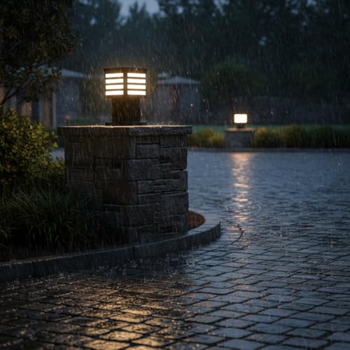 BrightLyt Waterproof Decorative Outdoor Lamp, Gate Light for Home Gate Entrance, Pillar Lamp, Garden Light Metal Black (Pack of 2) - Image 4