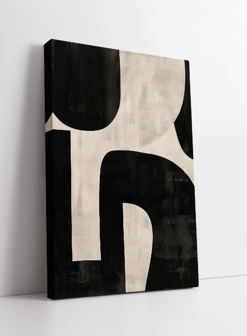 مودكلاس لوحة جدارية تصميم تجريدي بإطار خشبي - Image 1