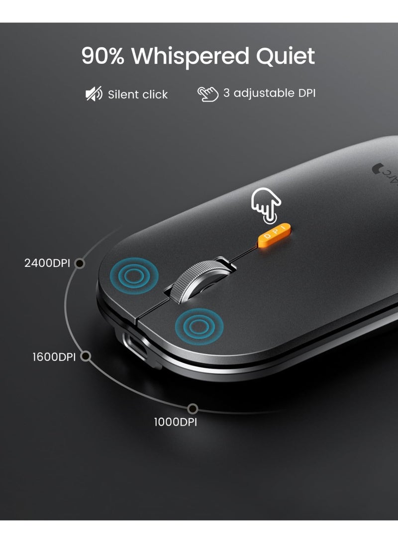 ProtoArc Backlit Bluetooth Keyboard and Mouse for Mac, KM100-A Full Size Wireless Keyboard Mouse for Mac, Multi-Device Rechargeable for MacBook Pro/Air, iPhone, iPad, Space Gray - Image 3