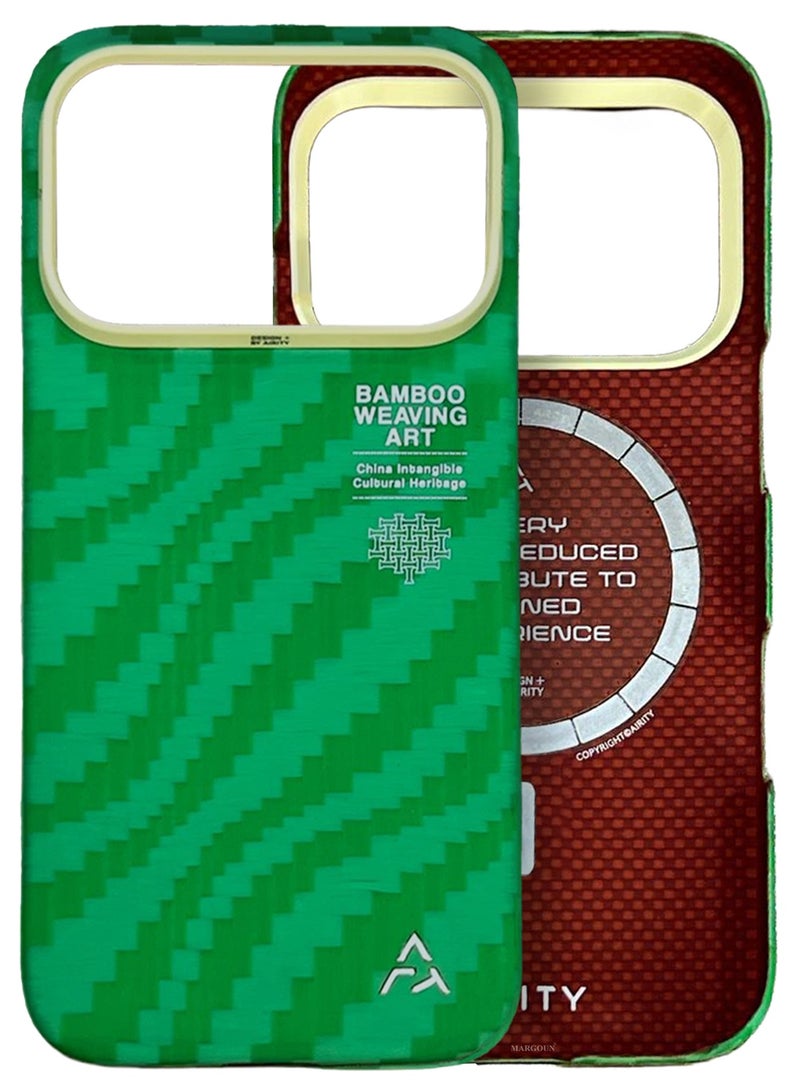 AIRITY Bamboo Fiber Protective Case for iPhone 17 Pro – Ultra Durable, Lightweight & Premium Design Green - Image 3