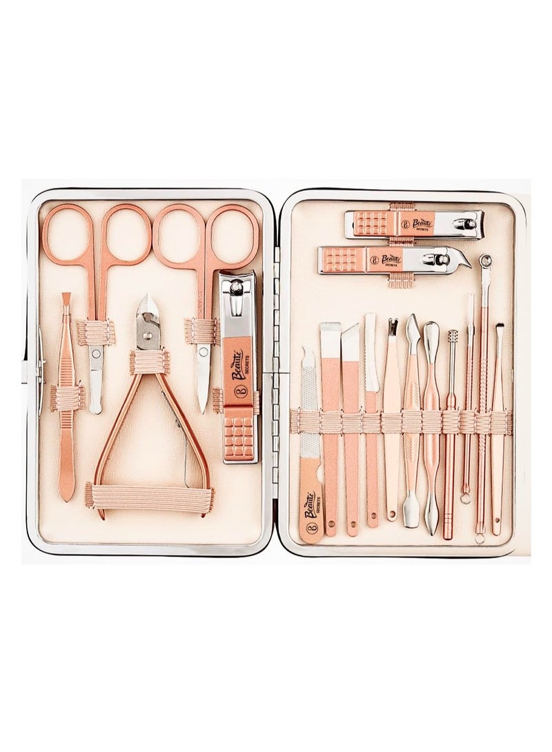 Beaute Secrets Manicure Kit pedicure tools for feet Nail Clipper Manicure Pedicure kit for women and Men 18 Pieces Perfect Gifts - Image 3