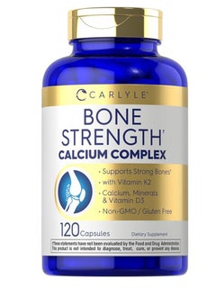 CARLYLE Bone Strength Calcium Complex with Vitamin D3, Magnesium, K2, Zinc & Boron 120 Caps 