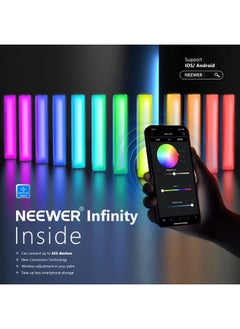 Neewer RGB LED Video Light Stick, Touch Bar & APP Control, Magnetic Handheld Photography Lighting Wand, Dimmable 3200K~5600K CRI98+ Full Color LED Light with 6400mAh Battery, 17 Scenes, RGB1  - Image 3