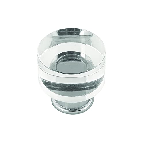 Hickory Hardware 1 Pack Solid Core Kitchen Cabinet Knobs, Luxury Cabinet and Dresser Knobs, Handle Pulls for Doors & Drawers, 1-1/4 Inch, Crysacrylic with Chrome, Midway Collection - Image 1