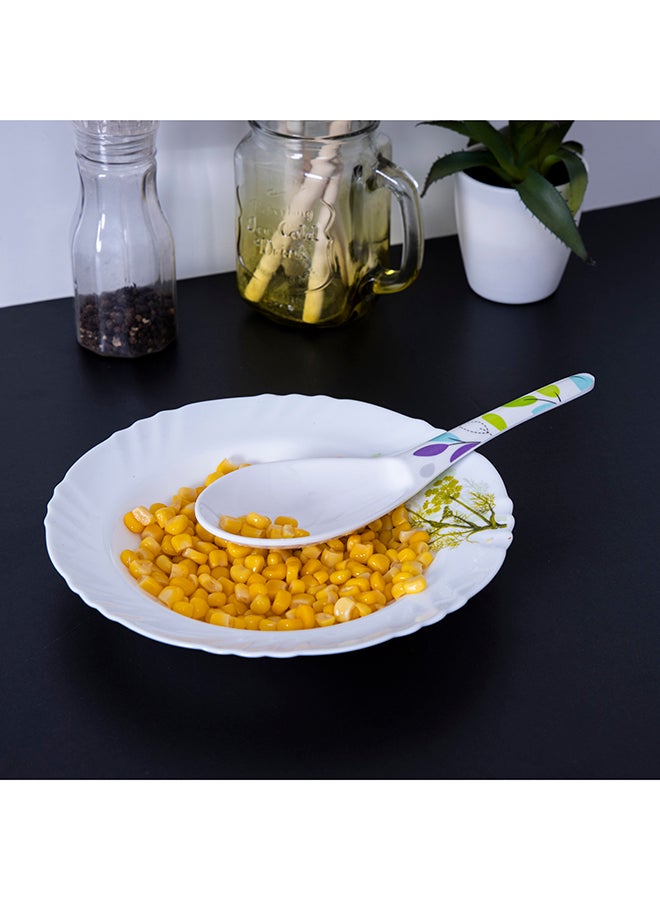Royalford Melamine Ware Premium Quality Serving Spoon Dishwasher Safe, Multicolor With Design White 20.8x6.8cm - Image 5