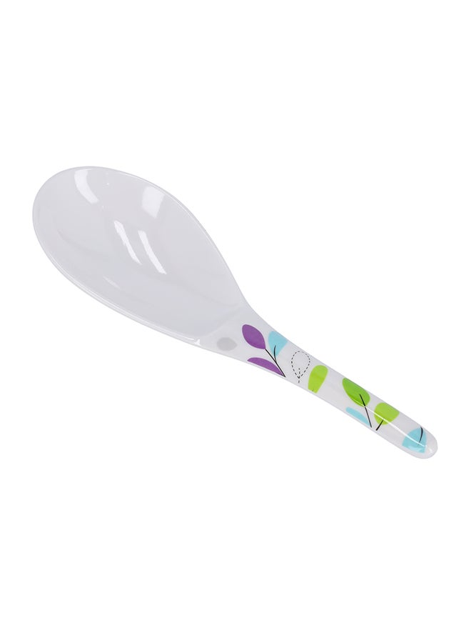Royalford Melamine Ware Premium Quality Serving Spoon Dishwasher Safe, Multicolor With Design White 20.8x6.8cm - Image 3