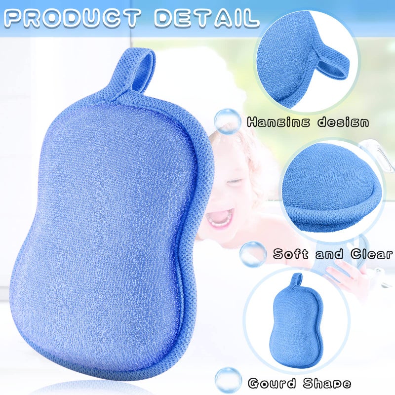 Tatuo 4 Pieces Baby Bath Sponge Cotton Baby Sponge Toddler Soft and Absorbent Loofah for Kids Babies Men Women(Red, Purple, Green, Blue) - Image 2