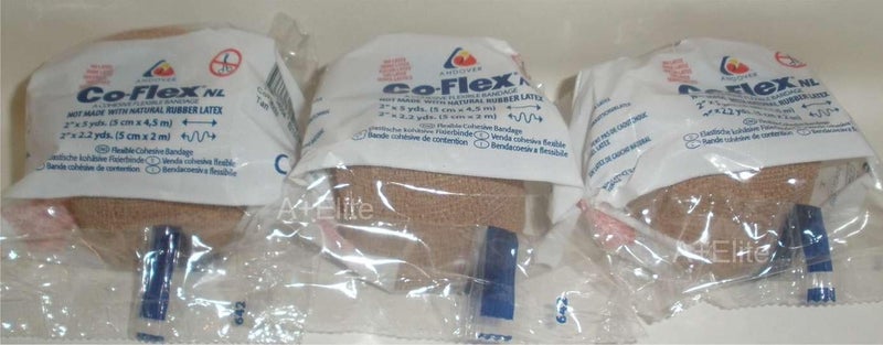 Coflex ANDOVER COFLEX NL 2x5Yds Tan Flesh 3PACK Cohesive Flexible Elastic Latex Free Bandage Compression Self Adherent Wrap Adults Children Animals Pets Cats Dogs Horses 5200TN by Coflex - Image 1