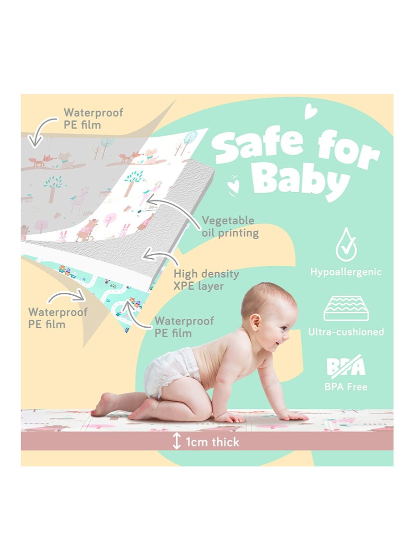 DARIYAH Multipule designs 200 X 180 X 1 cm Baby Crawling Play Floormat Foam Non-Toxic Foldable Reversible Playing Mat different Designs - Image 2