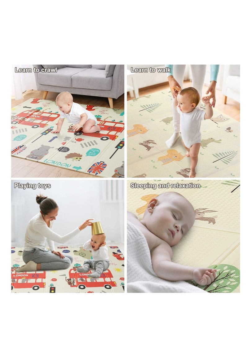 DARIYAH Multipule designs 200 X 180 X 1 cm Baby Crawling Play Floormat Foam Non-Toxic Foldable Reversible Playing Mat different Designs - Image 4