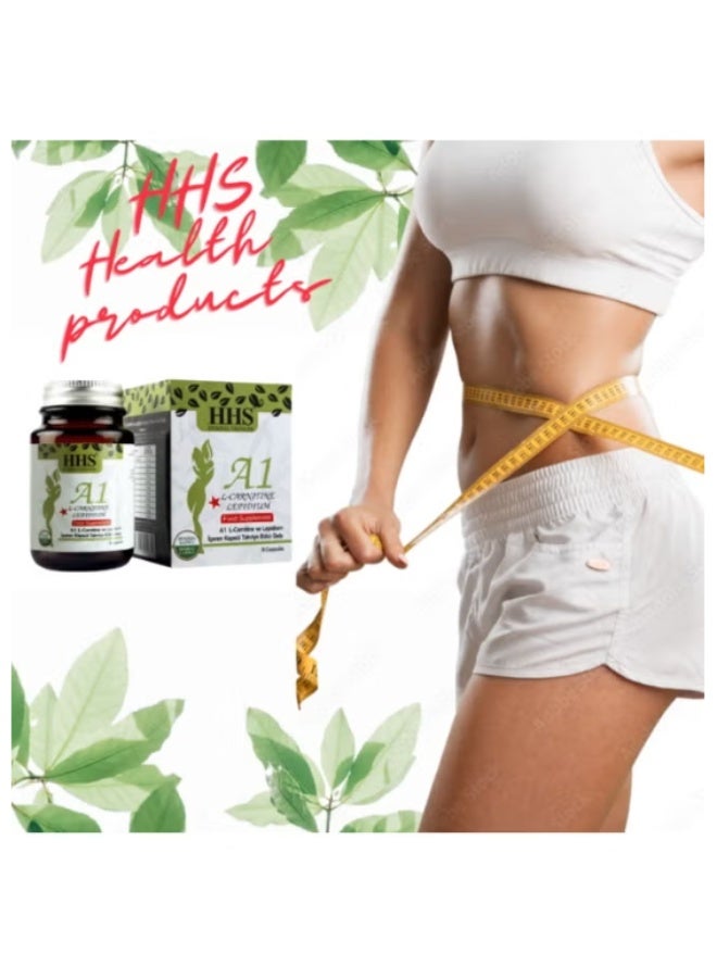 أتش أتش أس HHS A1 L-Carnitine Lepidium – كبسولات نباتية لدعم حرق الدهون والطاقة (30 كبسولة) - Image 4