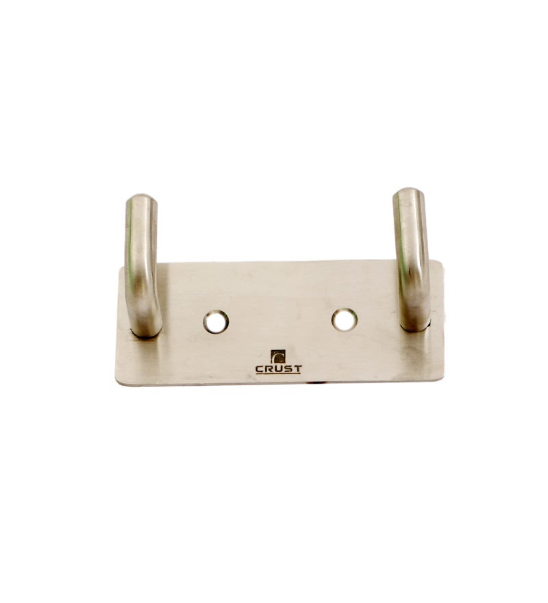 CRUST ULTRA PREMIUM 2 PIN ROBE HOOKS Towel Hooks Brushed Nickel Towel Hook Coat Hooks Wall Mounted SS304 Stainless Steel Wall Hook Robe Hook Towel Hanger for Bathroom Kitchen Hotel Garage Room Heavy Duty - ( Pack of 8) - Image 3