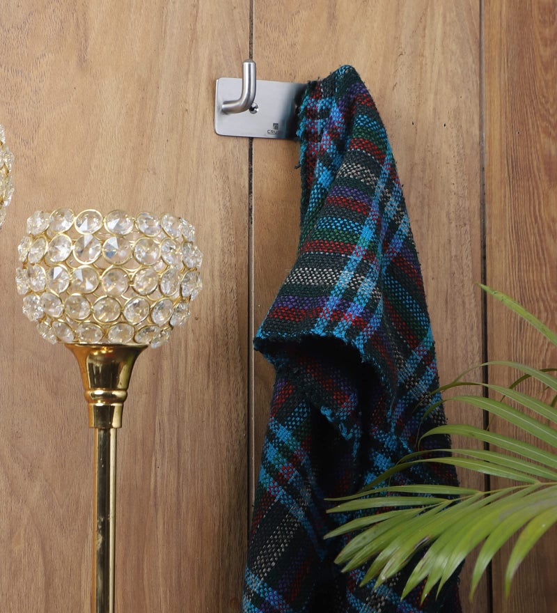 CRUST ULTRA PREMIUM 2 PIN ROBE HOOKS Towel Hooks Brushed Nickel Towel Hook Coat Hooks Wall Mounted SS304 Stainless Steel Wall Hook Robe Hook Towel Hanger for Bathroom Kitchen Hotel Garage Room Heavy Duty - ( Pack of 8) - Image 1