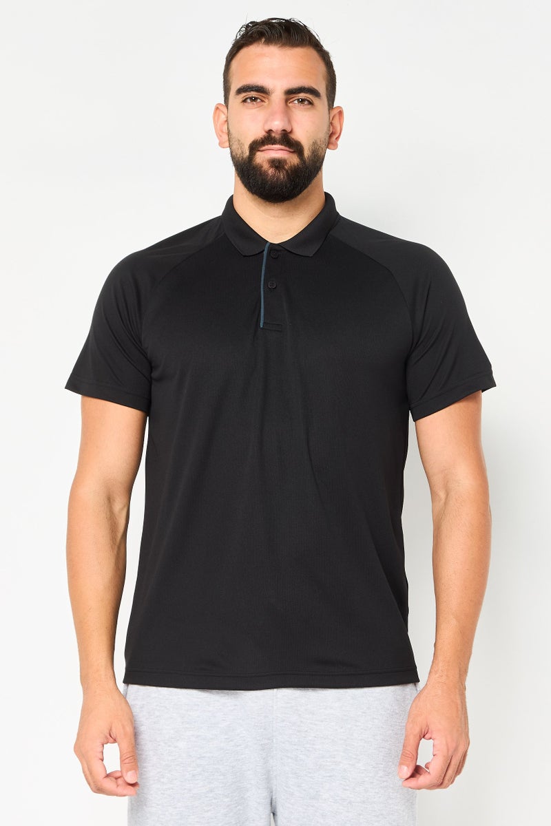 Adidas Men Sportswear Fit Short Sleeve Outdoor Polo Shirt, Black - Image 1