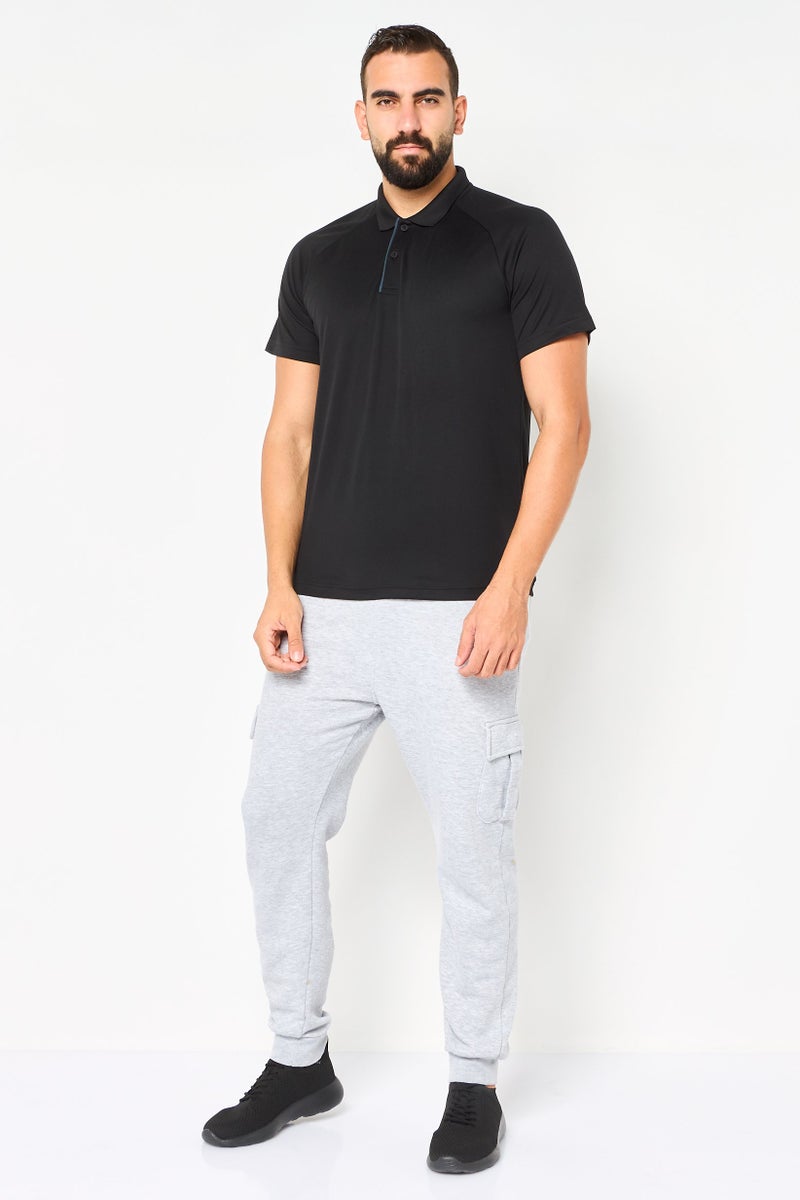 Adidas Men Sportswear Fit Short Sleeve Outdoor Polo Shirt, Black - Image 3