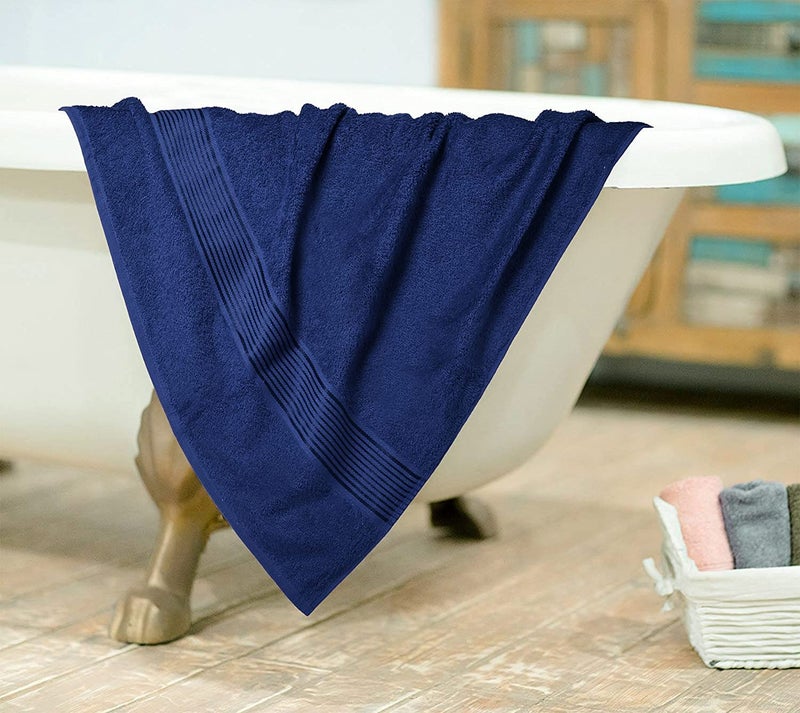 TIQH منشفة TIQH 100 قطن تركي سريعة الجفاف لمسة ناعمة وامتصاص عبوة من 2 لون كحلي 16x24 يدوي - Image 5