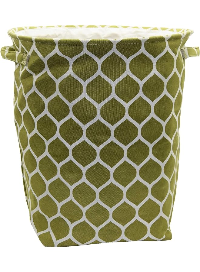 Home Concept Hamper Folding Clothes Storage BasketGreen/White