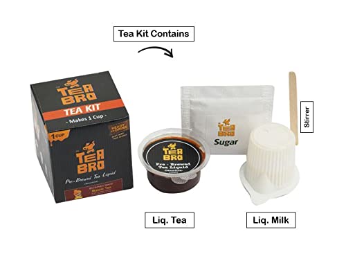 TEA BRO شاي برو، شاي حليب فوري (نكهة ماسالا) | مستخلص شاي مُعد مسبقًا (تركيز) | فقط أضف الماء الساخن | 12 مجموعة شاي مع (شاي سائل + حليب سائل + سكر) - مزيج ماسالا الخاص ببهاي صاحب - Image 2