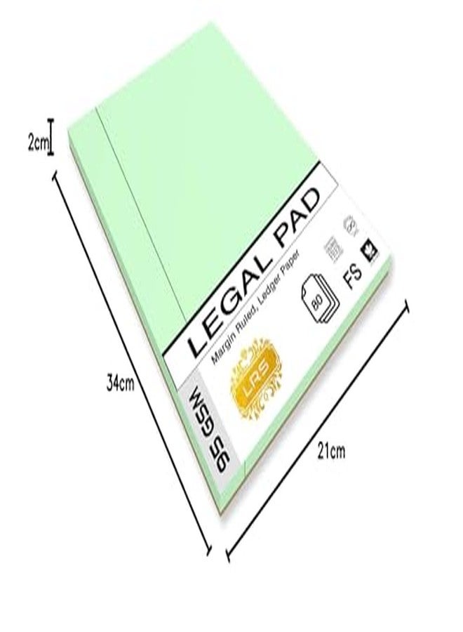 LRS Noting Sheet Pad - Legal Pad - FS Size - 95 GSM Ledger Paper - 80 Sheets - Pack of 2 - Image 3