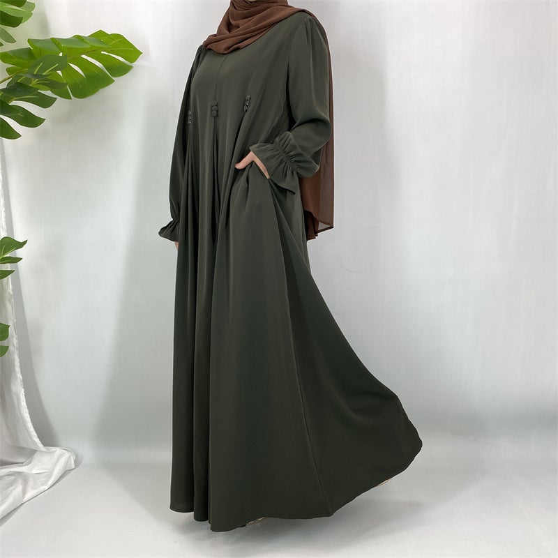 Cross-Border Casual Solid Nida Dress 6916 - Image 4