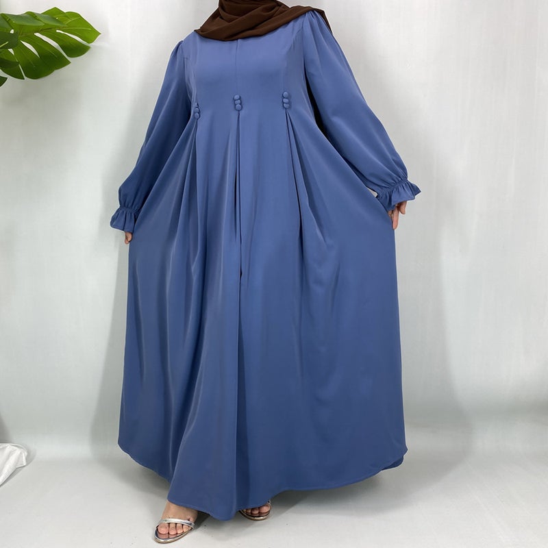 Cross-Border Casual Solid Nida Dress 6916 - Image 1