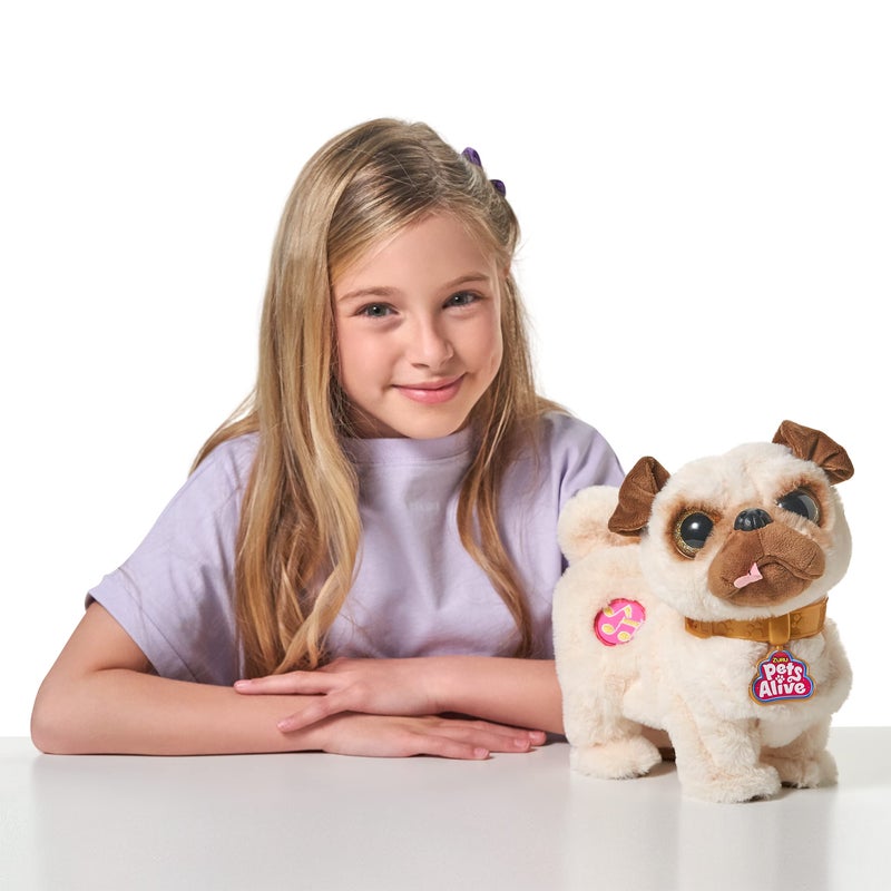 Pets Alive Poppy The Booty Shakinâ€™ Pug â€“ Interactive Dancing Plush Puppy by ZURU Robotic Realistic Soft Dog Stuffed Animal Toy for Kids, Girls - Image 5