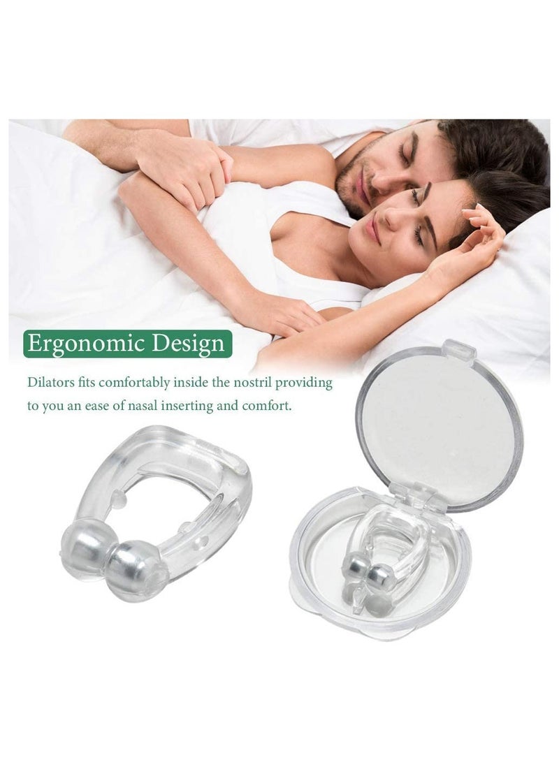 SYOSI 3 pcs Anti Snore Devices Silicone Snoring Nose Clip Relief Stop Stopper Mute Aids for Men or Women Magnetic Nasal Dilator Ease Breathing Comfortable Sleeping  - Image 4