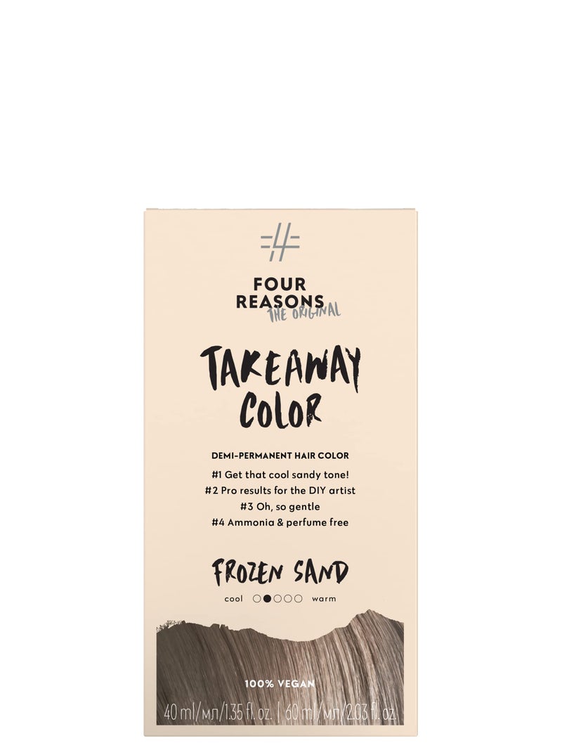 Four Reasons TakeAway Color Frozen Sand 823 Demi Permanent Hair Color Cool Sandy Ash Blonde Hair Dye AmmoniaFree FragranceFree Vegan NaturalLooking Color AtHome Hair Color Kit