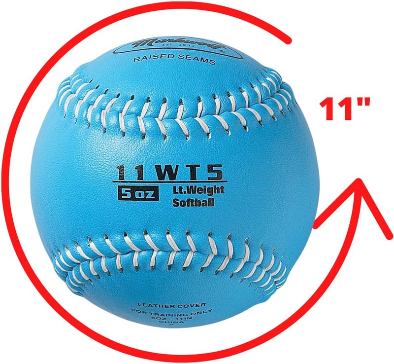 Markwort Color Coded Weighted 11-Inch Softball for Training and Practice - Image 2