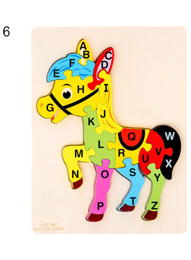 NIBEMINENT Wooden Horse Pattern Block Jigsaw Puzzle Set