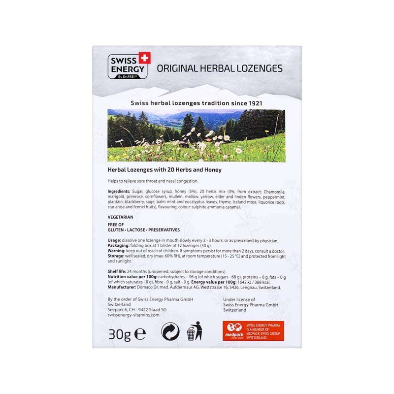 Swiss Energy Lozenges Honey 20 Herbs 12S - Image 3