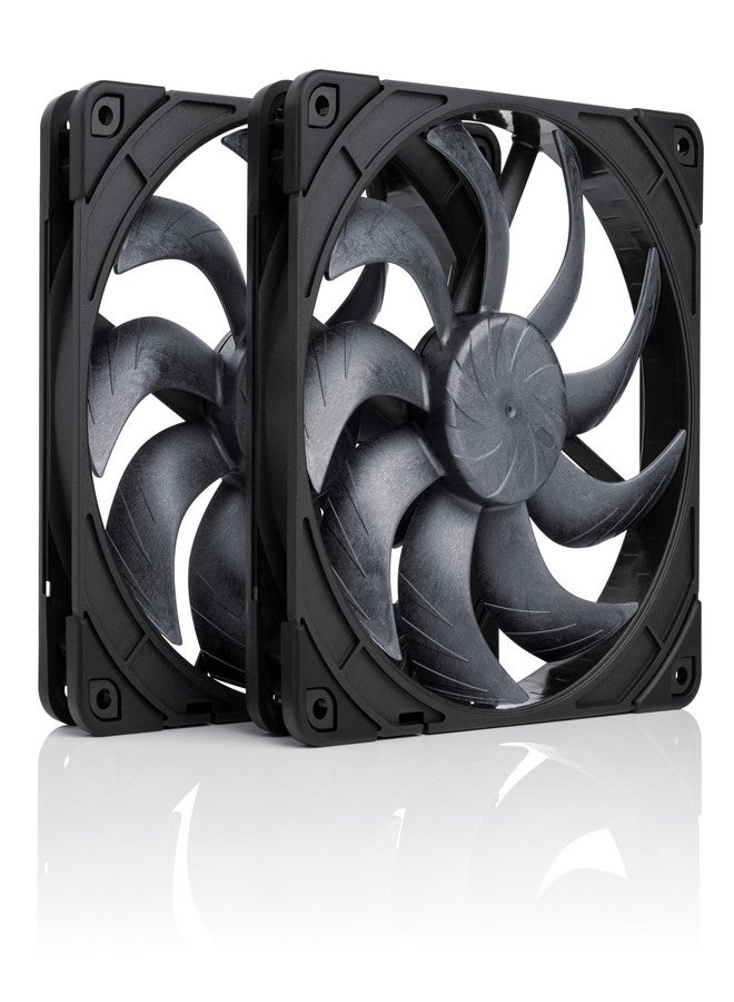Noctua NF-A14x25 G2 PWM Sx2-PP chromax.Black, Dual Fan Set for Push-Pull and Side-by-Side Applications (Black) - Image 1