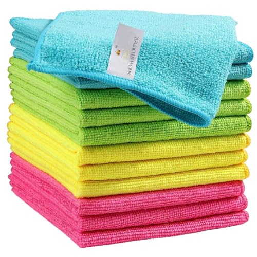 Showstopper Microfiber Cleaning Cloth,12 Pack Cleaning Rag,Cleaning Towels (Multi Color, 30cm X 30cm) - Image 1