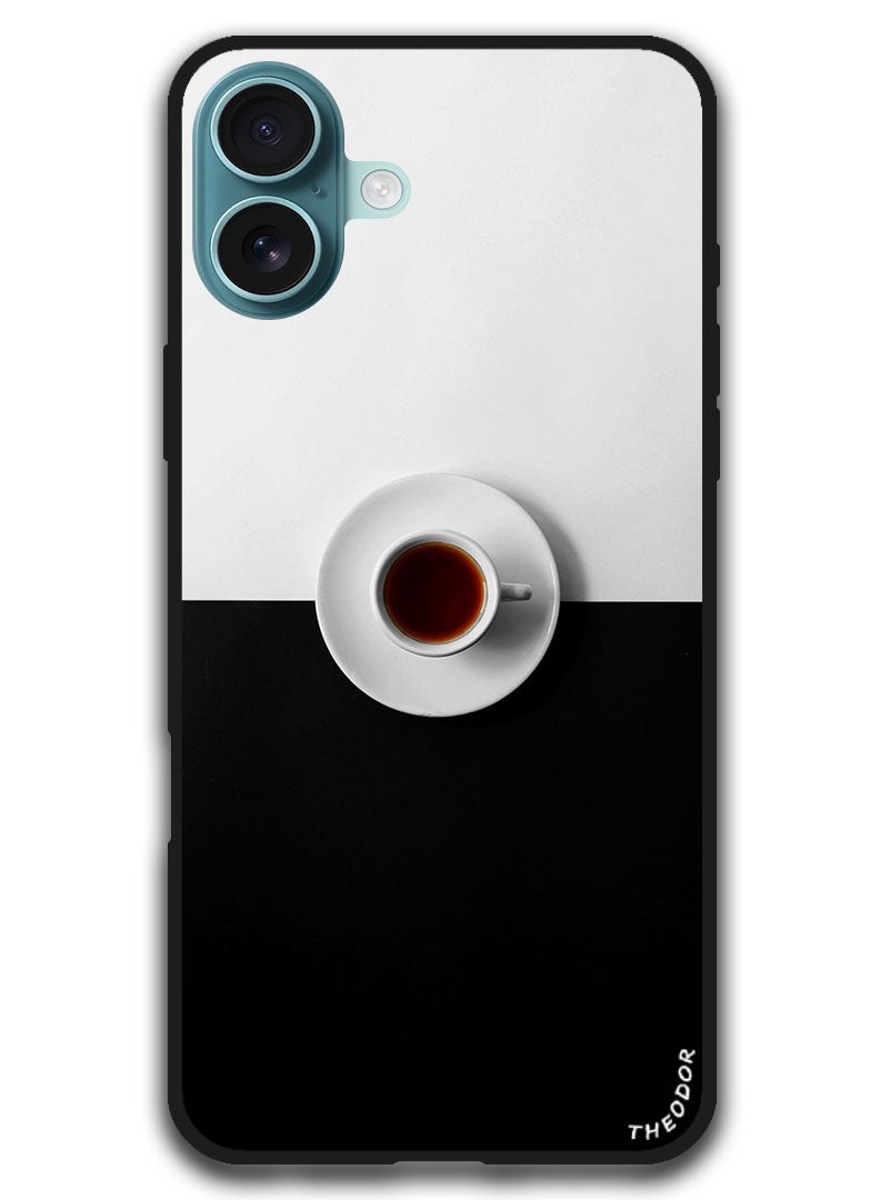 Theodor Protective Case Anti Scratch Shock Proof Bumper Cover For iPhone 16 (6.1)-inch cup_black_white - Image 1