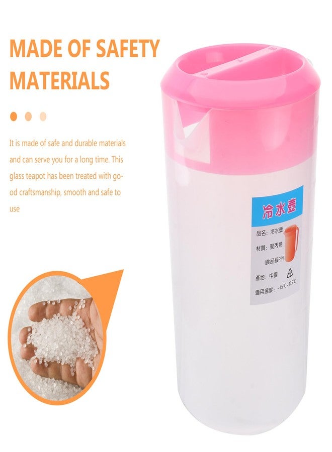 Hemoton Large Plastic Pitcher With Lid Juice Pot Kettle with Scale Spill Proof Pitchers Cold Water Jug for Ice Tea Juice Drink Beer Coffee Lemonade(2400ml) - Image 5